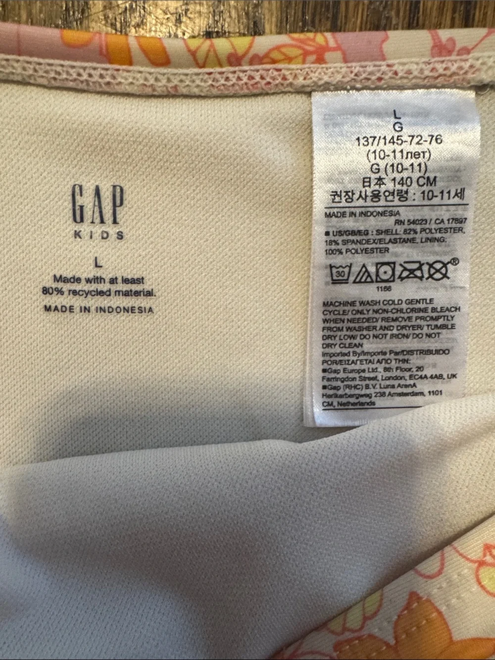 GAP Girls Floral Tankini in Pink, Orange & Yellow